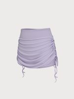 Purple Drawstring Mesh Sport Skirt - Image 9