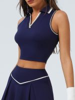 Navy V-Stripe Sport Skirt - Image 4