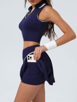 Navy V-Stripe Sport Skirt - Image 2