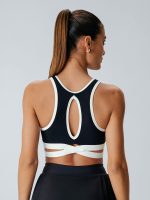 Black Contrast I-back Sports Bra - Medium Support