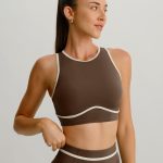 Coffee Round Neck Line Tank Top