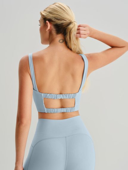 Light Blue Cutout Tank Top