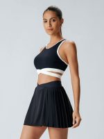 Black Contrast I-back Sports Bra - Medium Support - Image 4