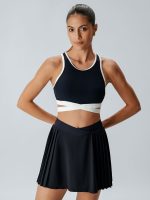 Black Contrast I-back Sports Bra - Medium Support - Image 2