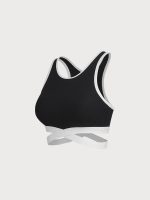 Black Contrast I-back Sports Bra - Medium Support - Image 6
