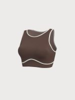 Coffee Round Neck Line Tank Top - Image 7
