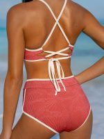 Red Jacquard Full Coverage Surf Bottom - Image 2