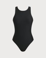 Black Crossback No Padding Surf One-Piece - Image 2