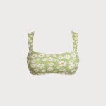 Grass Green Floral Print Surfing Top