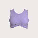 Purple Round Neck Twist Surf Top