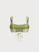 Grass Green Floral Print Surfing Top - Image 2