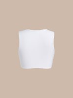 White Round Neck Twist Surf Top - Image 2