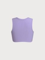 Purple Round Neck Twist Surf Top - Image 2
