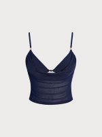 Blue Shimmer Gold-Accented Tankini Top - Image 6