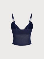 Blue Shimmer Gold-Accented Tankini Top - Image 7