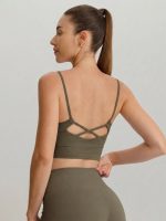 Brown X-Cross Sports Bra - Light Support