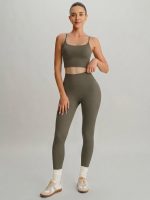 Brown X-Cross Sports Bra - Light Support - Image 4