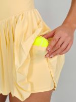 Yellow Square Neck Yoga Dress - Light Support - Image 5