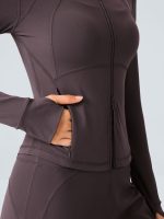 Purple Slim-Fit Zip-Up Athletic Jacket - Image 3