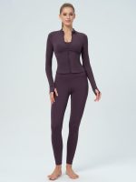 Purple Slim-Fit Zip-Up Athletic Jacket - Image 6