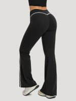 Black Contrast High Waisted Leggings 31" - Image 2