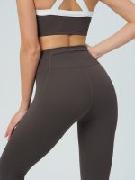 Dark Coffee High Waisted Leggings 25" - Image 3
