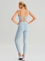 Light Blue High Waisted Leggings 25" - Image 7