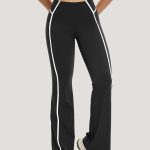 Black Contrast High Waisted Leggings 31"