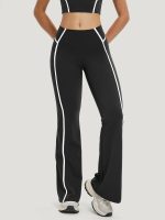 Black Contrast High Waisted Leggings 31"