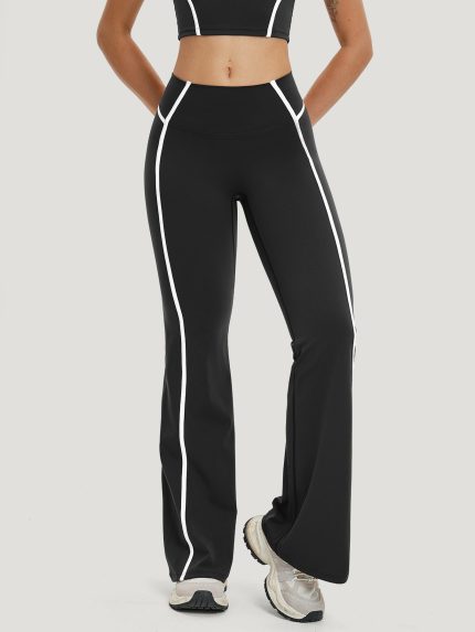 Black Contrast High Waisted Leggings 31"