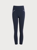 Navy Blue Stitching High Waisted Leggings 24" - Image 6