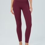 Burgundy Cross-Waist Leggings 28"