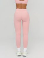 Pink High-Waist Contrast-Line Leggings 26" - Image 2