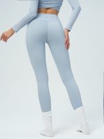Light Blue High Waisted Leggings 25" - Image 2