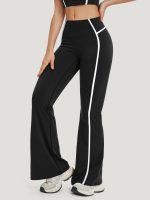 Black Contrast High Waisted Leggings 31" - Image 3