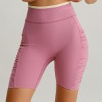 Pink Ruched Fitness Shorts 6"