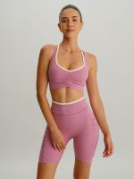 Pink Ruched Fitness Shorts 6" - Image 5