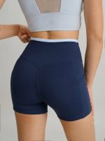 Navy High-Waist Pocket Biker Shorts 3" - Image 2