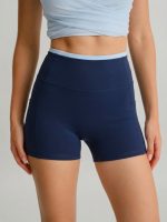 Navy High-Waist Pocket Biker Shorts 3" - Image 3
