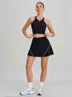 Black Contrast A-Line Sports Skirt - Image 8