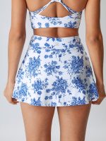 Blue Floral A-Line Tennis Skirt - Image 5
