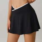 Black and White Crossover Tennis Skirt
