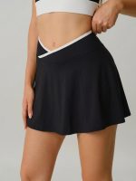 Black and White Crossover Tennis Skirt