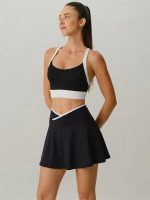 Black and White Crossover Tennis Skirt - Image 4