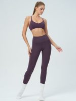 Purple Crisscross Back Sports Bra - Light Support - Image 3
