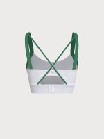 Green Contrast Strap Sports Bra - Image 8