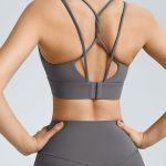 Grey Crisscross Back Sports Bra