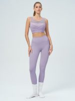 Light Purple Mesh Cross-Front Tank Top - Light Support - Image 7