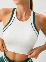 Textured Contrast Trim Sports Tank - Image 4