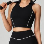 Black Collar I-back Tank Top - Light Support